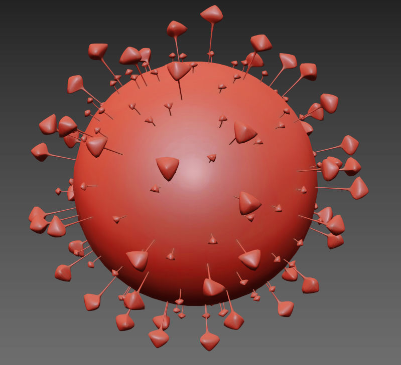 Virus Covid-19 Low-poly 3D model_2