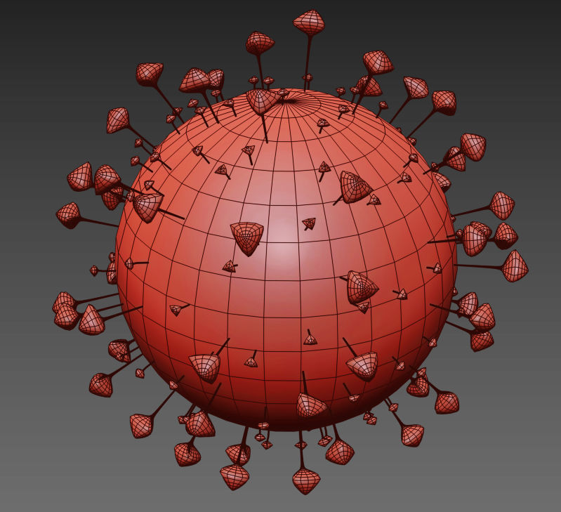 Virus Covid-19 Low-poly 3D model_3