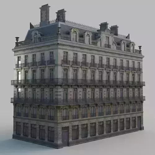 French residence Low-poly 3D model