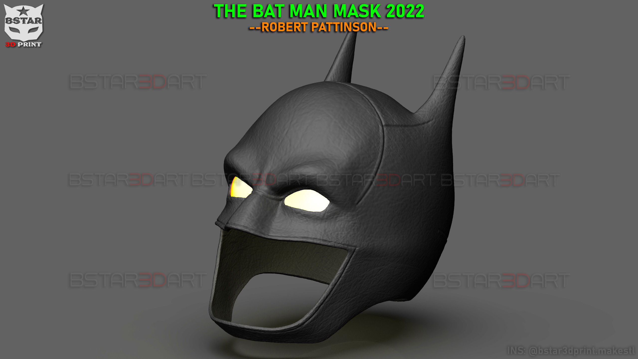 Batman Mask - Robert Pattinson - The Batman 2022 - DC comic 3D print model_8