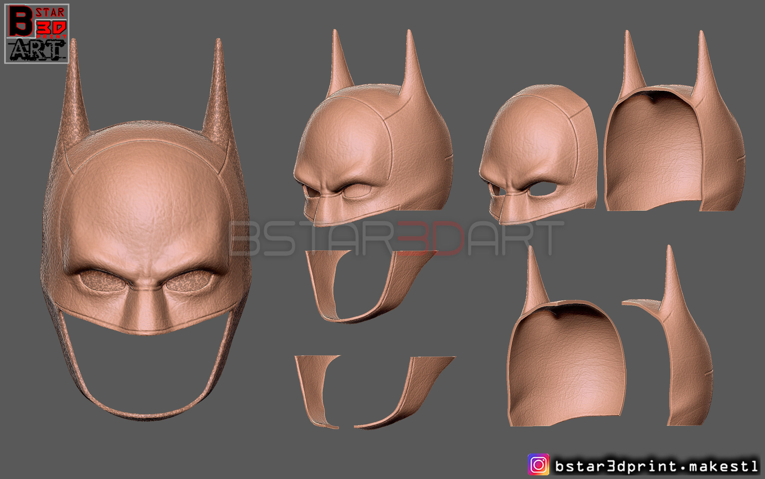 Batman Mask - Robert Pattinson - The Batman 2022 - DC comic 3D print model_31