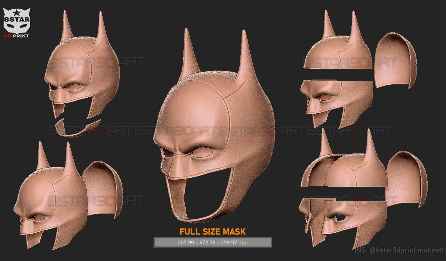 Batman Mask - Robert Pattinson - The Batman 2022 - DC comic 3D print model_32