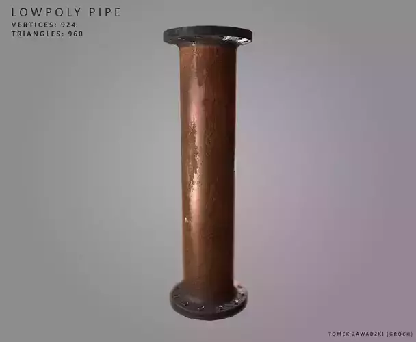 Rusty Pipe - Low Poly Low-poly 3D model