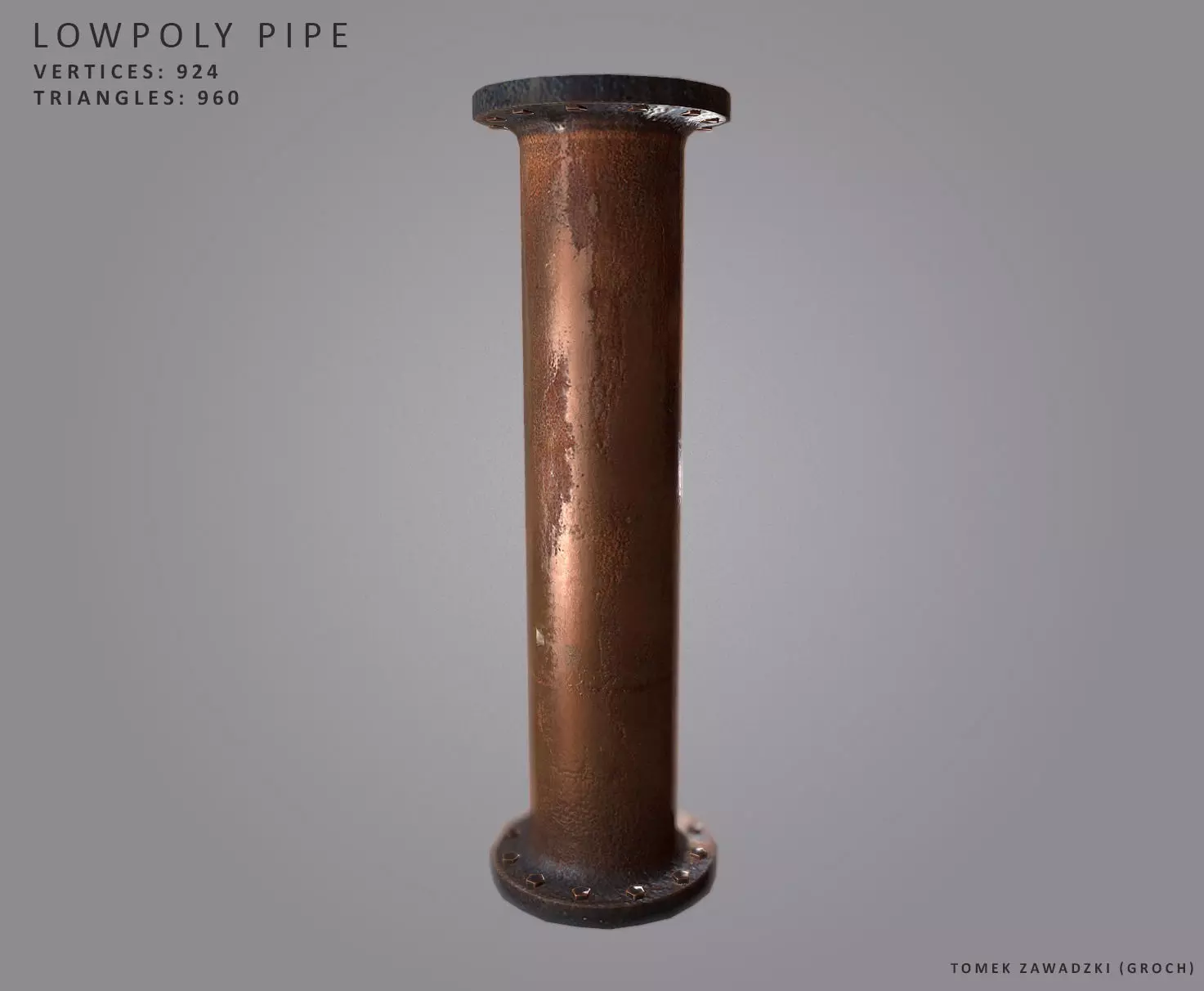 Rusty Pipe - Low Poly Low-poly 3D model
