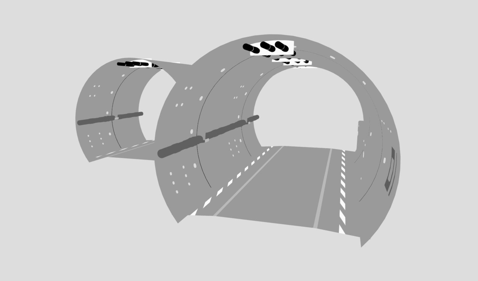 Spaceship - Corridor Low-poly 3D model_8