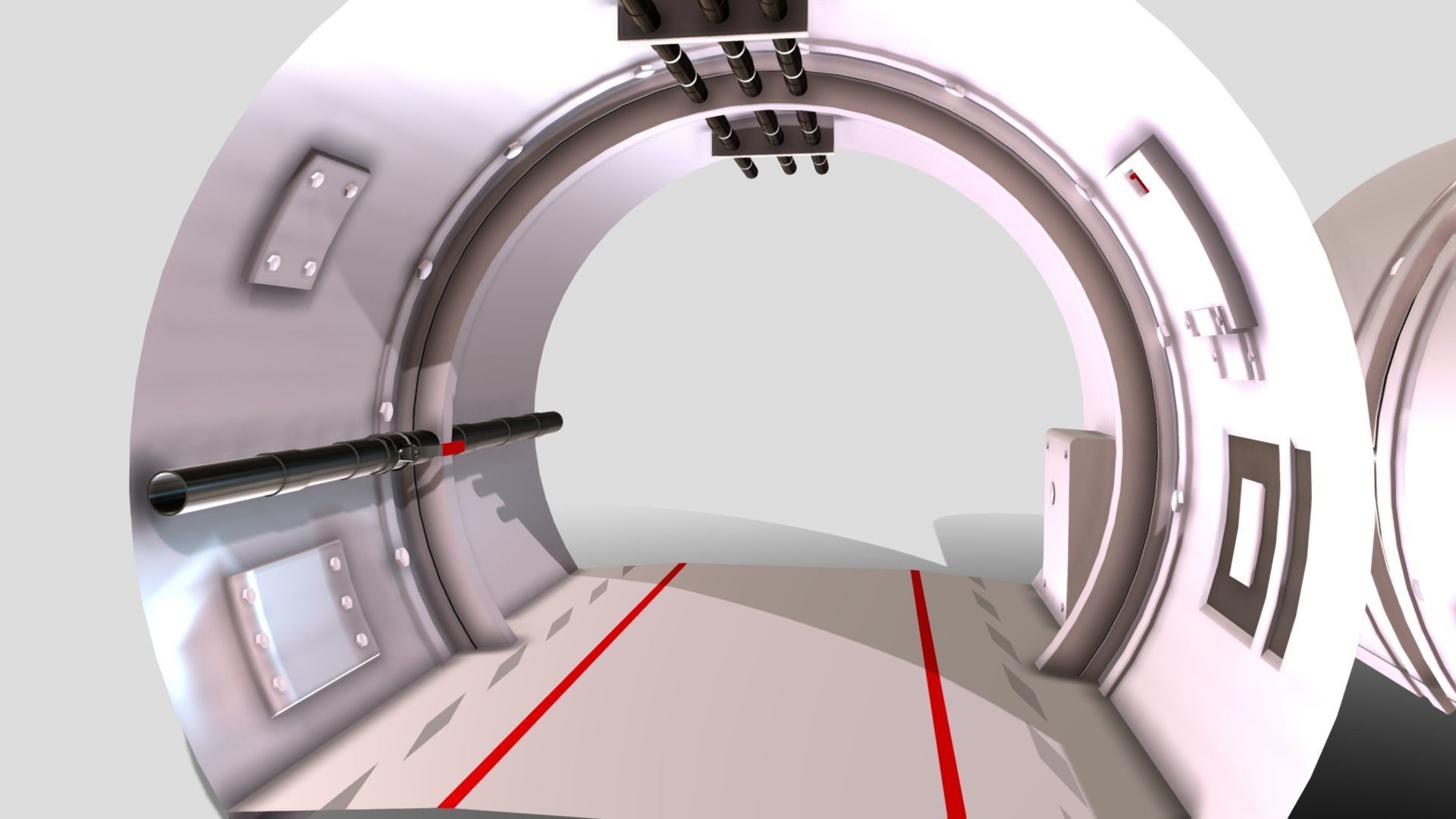 Spaceship - Corridor Low-poly 3D model_4