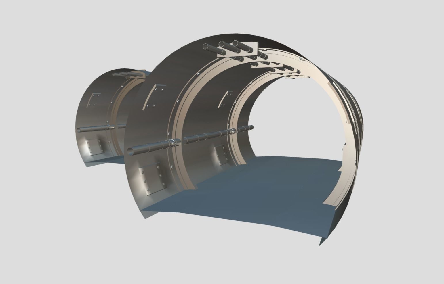 Spaceship - Corridor Low-poly 3D model_7