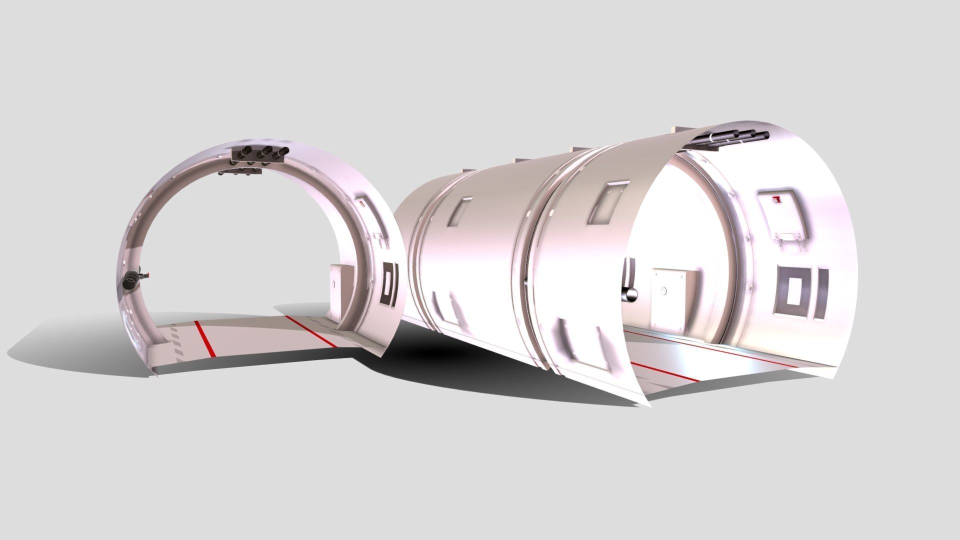 Spaceship - Corridor Low-poly 3D model_5