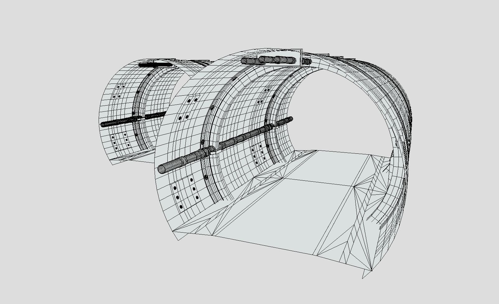 Spaceship - Corridor Low-poly 3D model_6