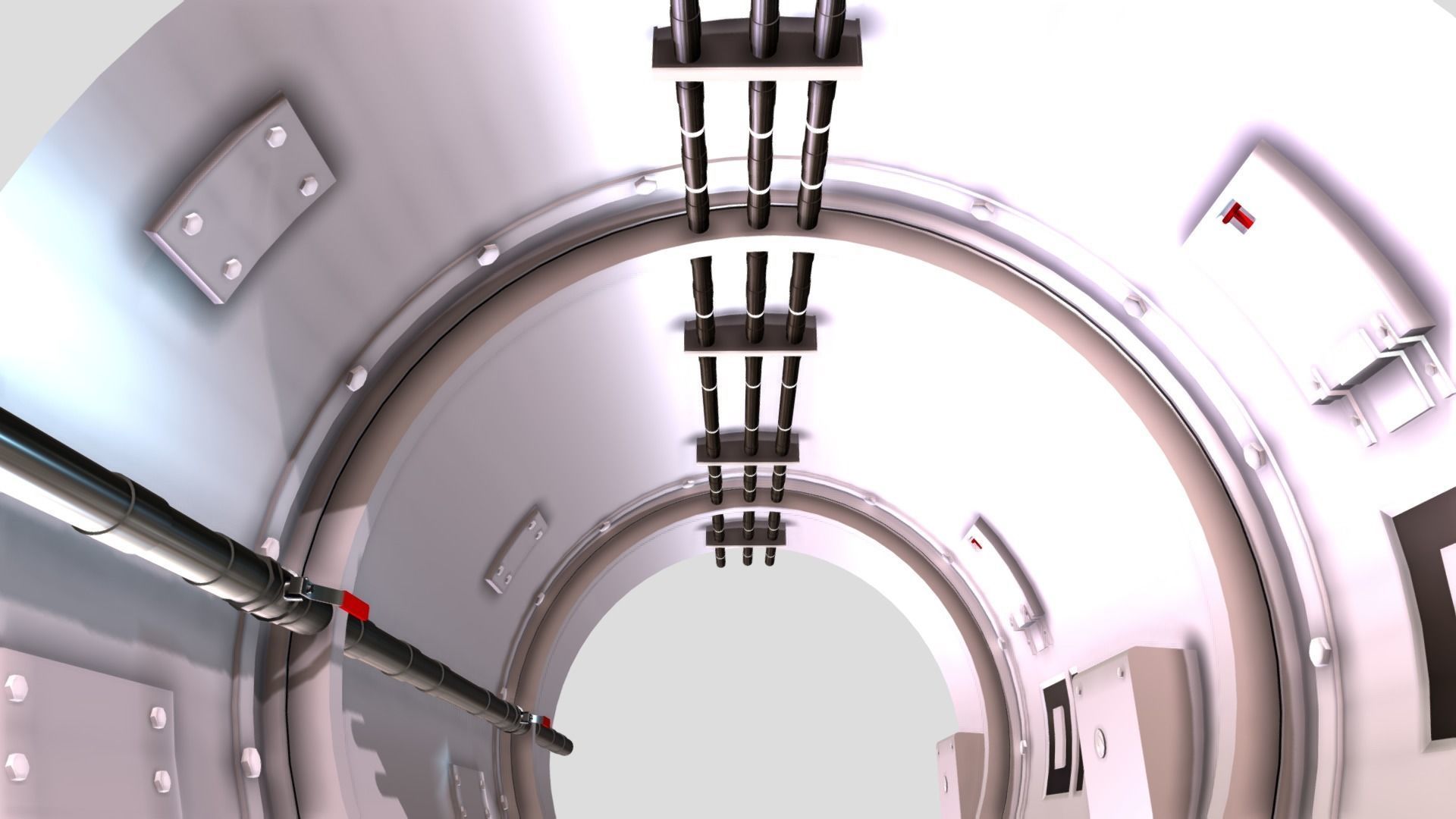 Spaceship - Corridor Low-poly 3D model_3