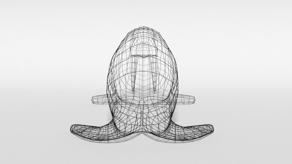 Low Poly Cartoon Walrus Low-poly 3D model_12