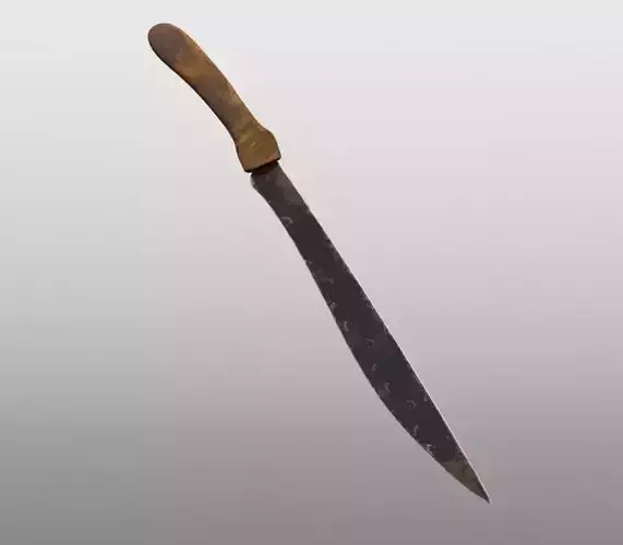 machete sword with wooden handle Free 3D model