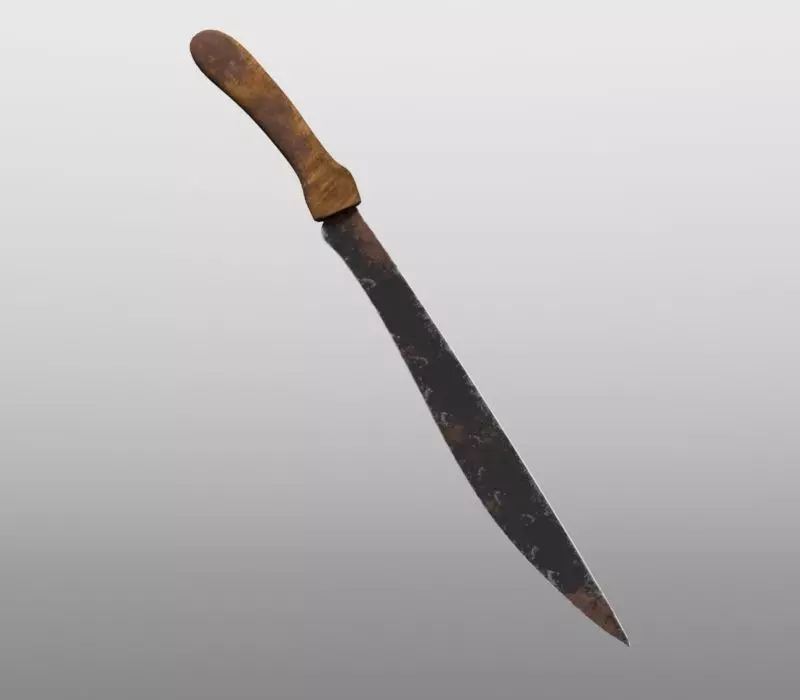 machete sword with wooden handle Free 3D model