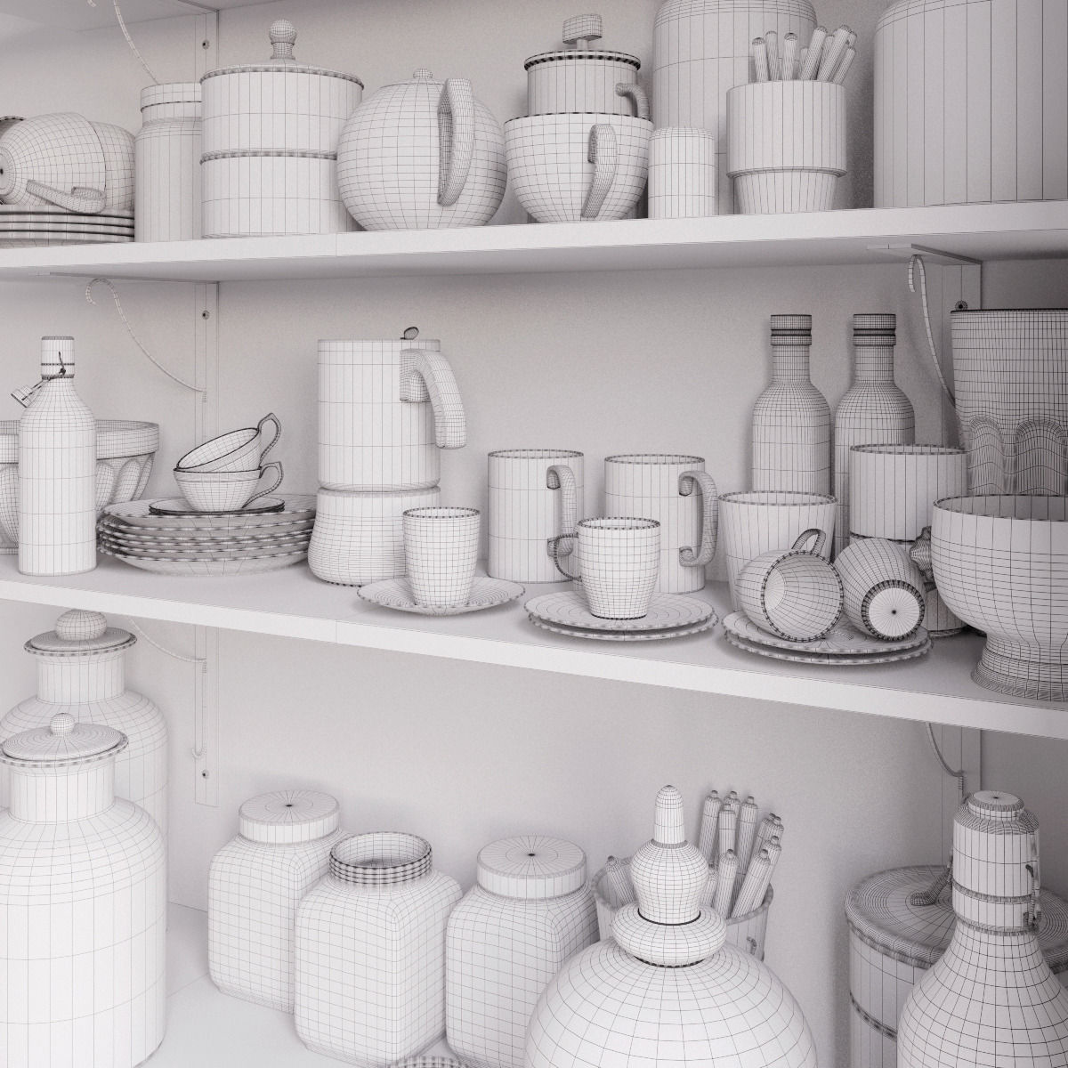 Kitchen Set 3D model_4