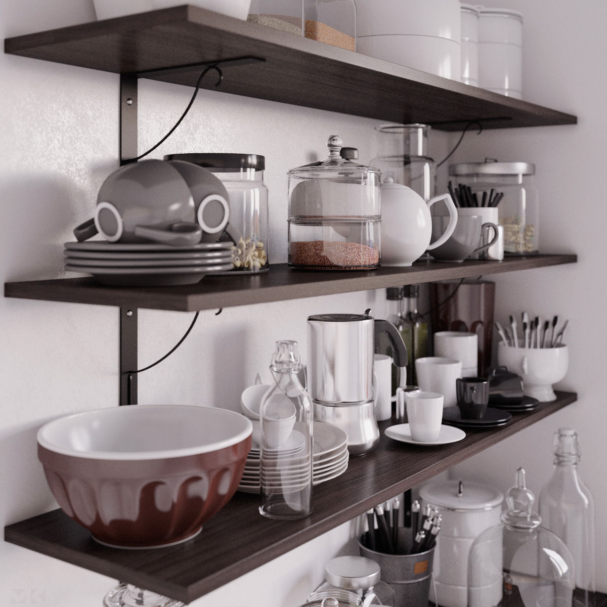 Kitchen Set 3D model_1