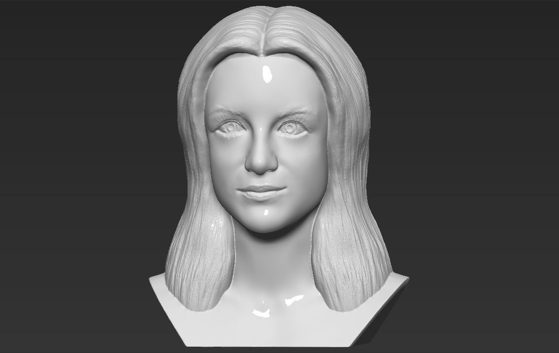 Britney Spears bust 3D printing ready stl obj formats 3D print model_1