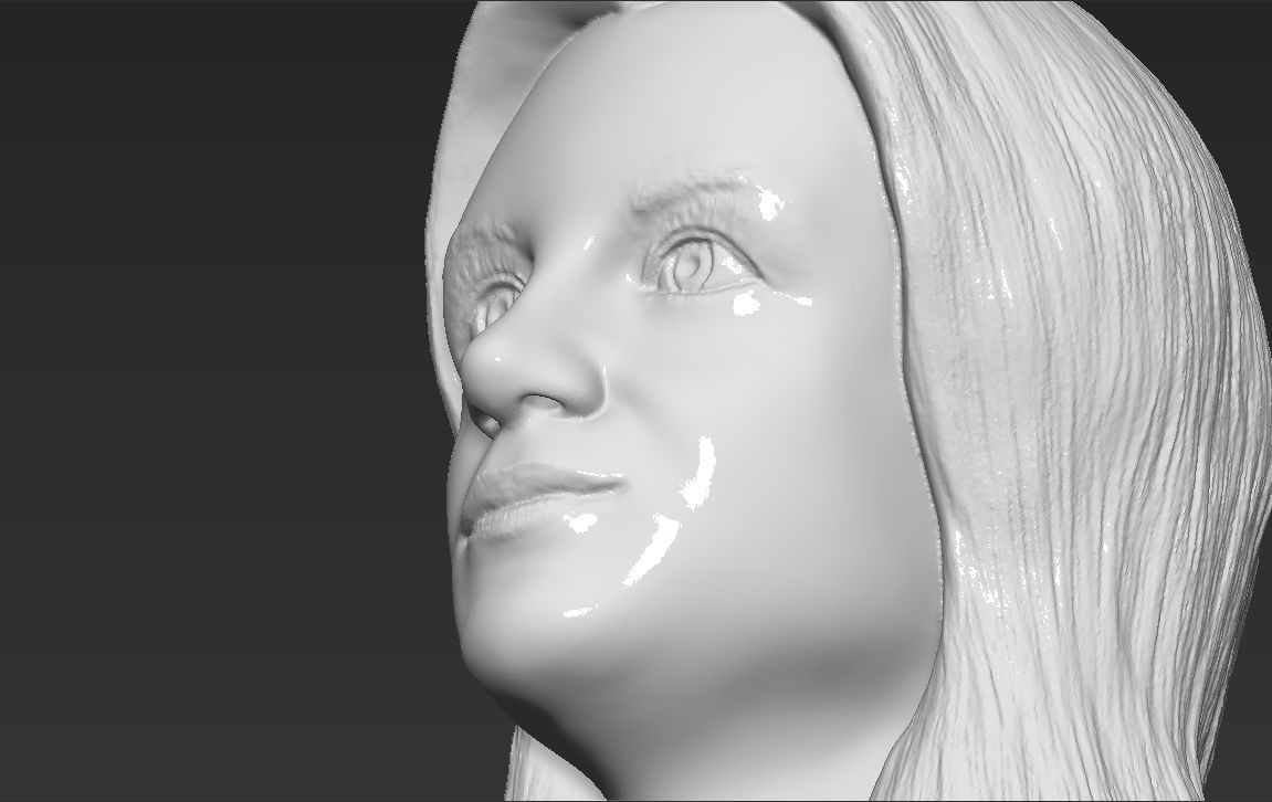 Britney Spears bust 3D printing ready stl obj formats 3D print model_19