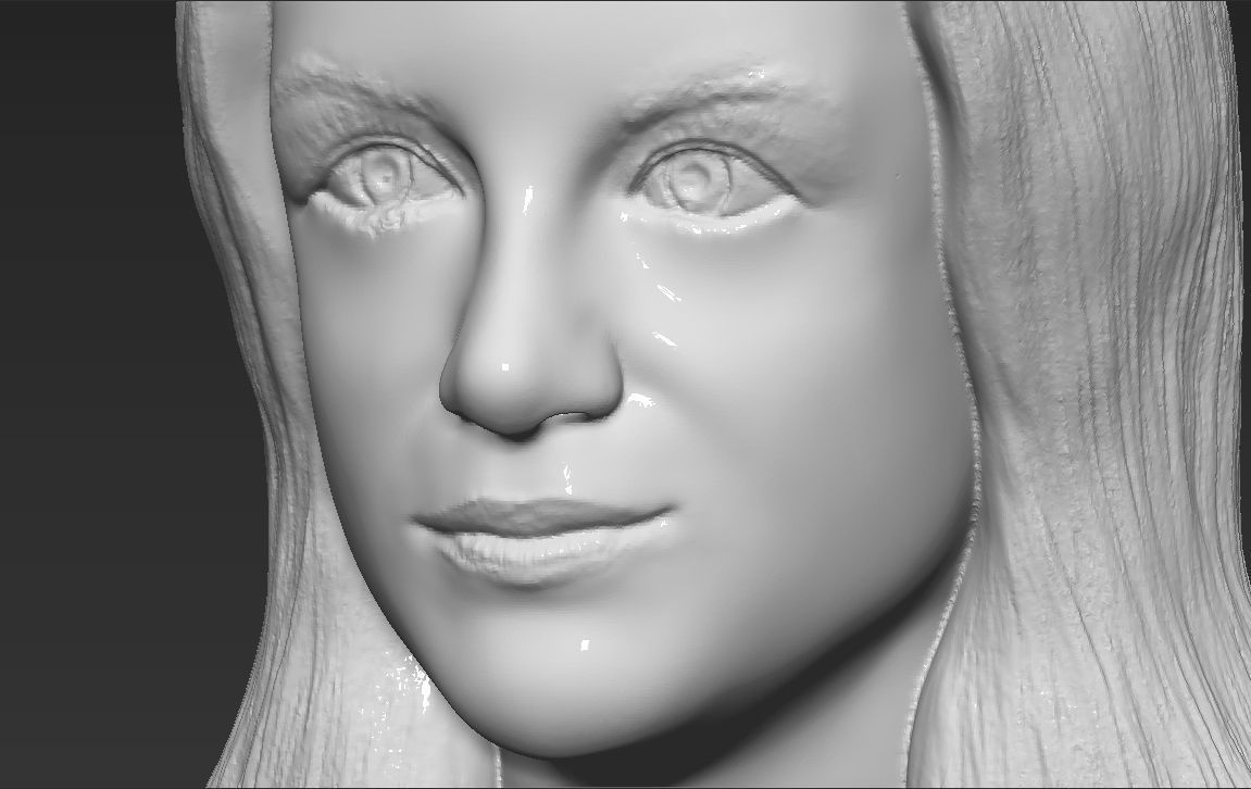Britney Spears bust 3D printing ready stl obj formats 3D print model_17