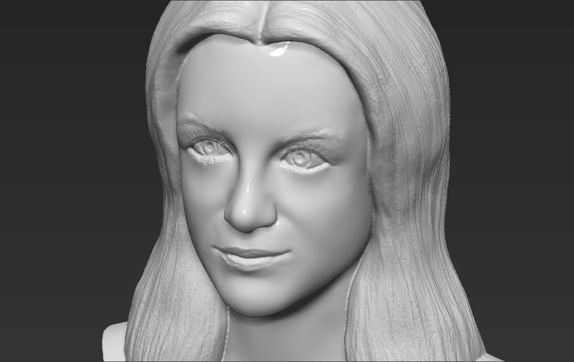 Britney Spears bust 3D printing ready stl obj formats 3D print model_20