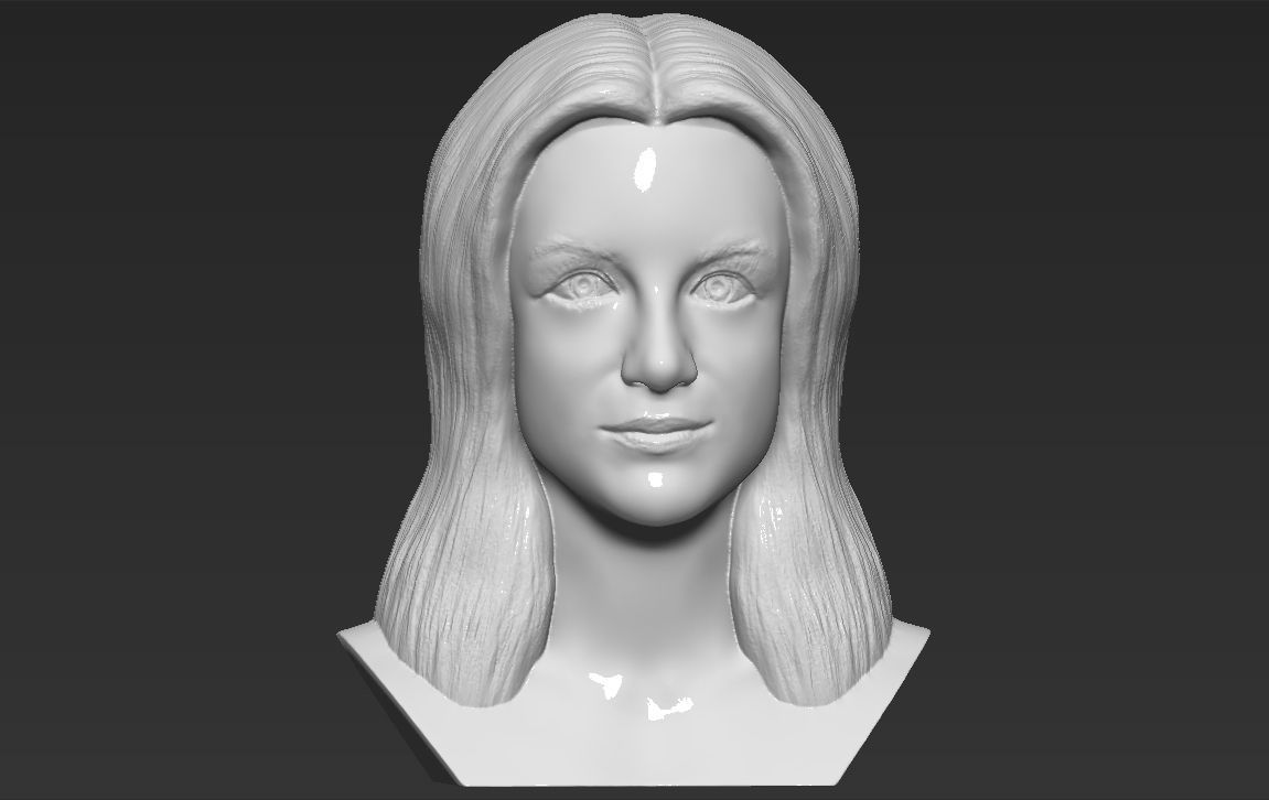 Britney Spears bust 3D printing ready stl obj formats 3D print model_11