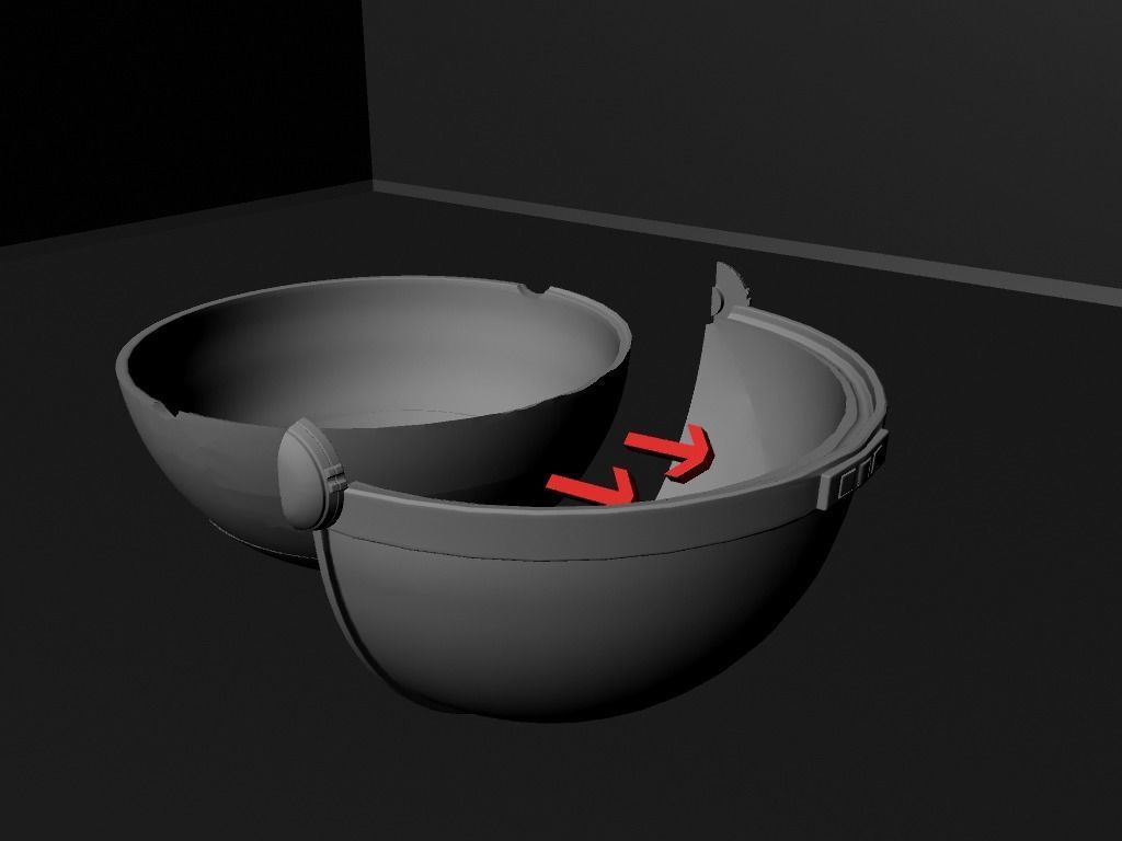 Baby Yoda with a double openable ball 3D print model_5