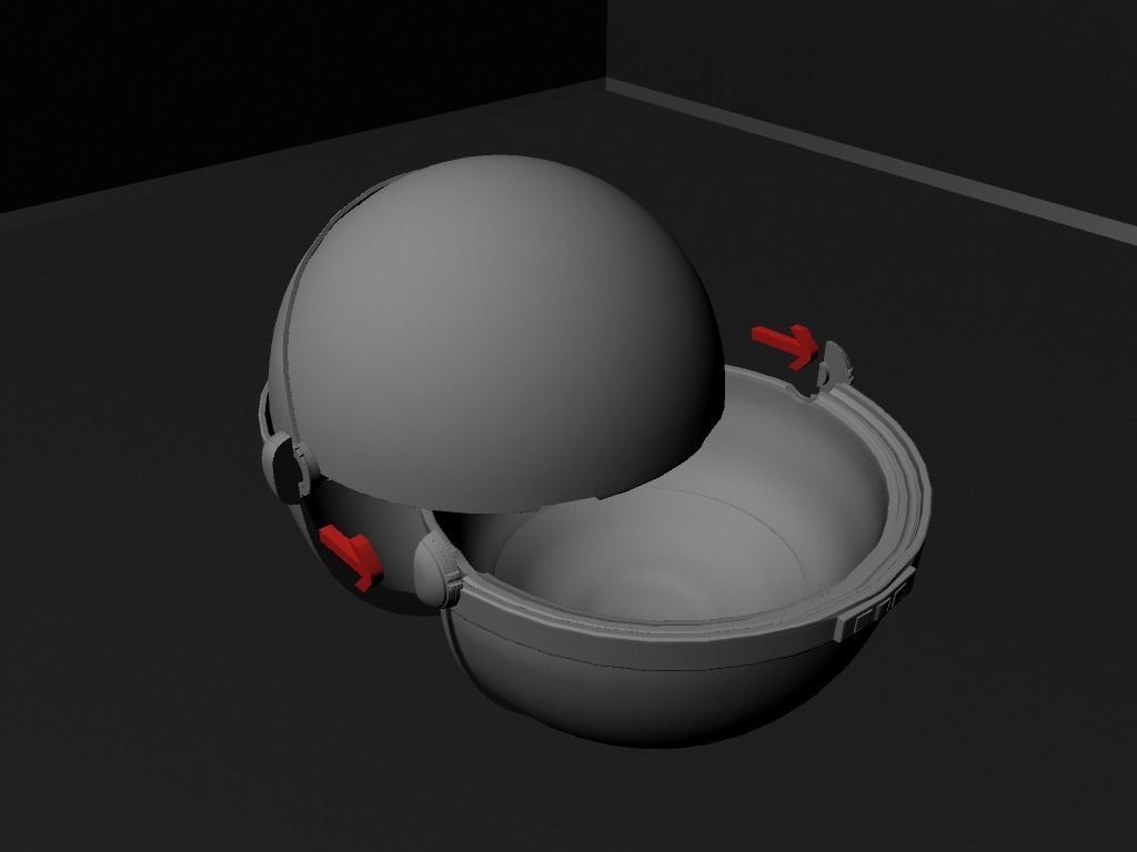 Baby Yoda with a double openable ball 3D print model_8