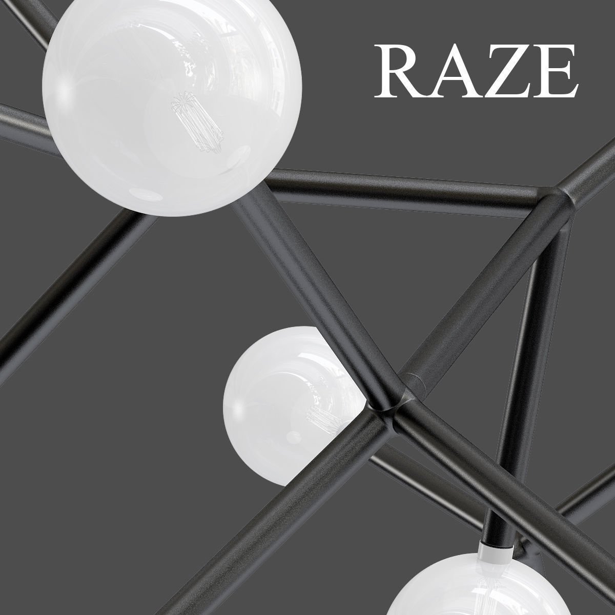 raze 2 chandelier with balls hanging from it 3D model_3