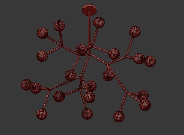 raze 2 chandelier with balls hanging from it 3D model_4