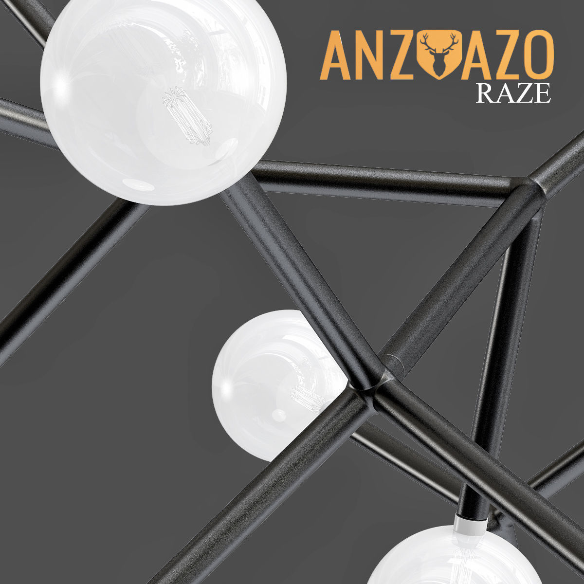 raze 2 chandelier with balls hanging from it 3D model_2