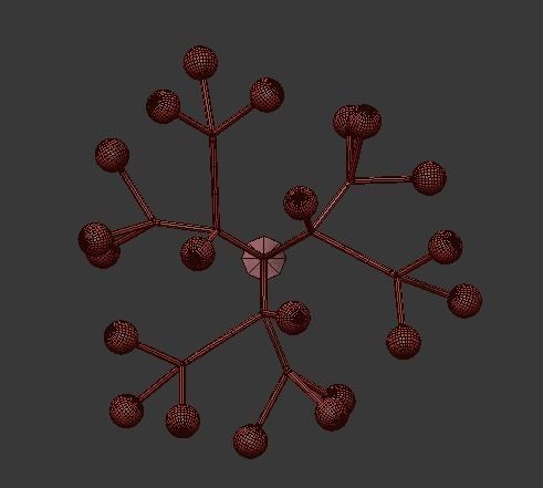 raze 2 chandelier with balls hanging from it 3D model_6