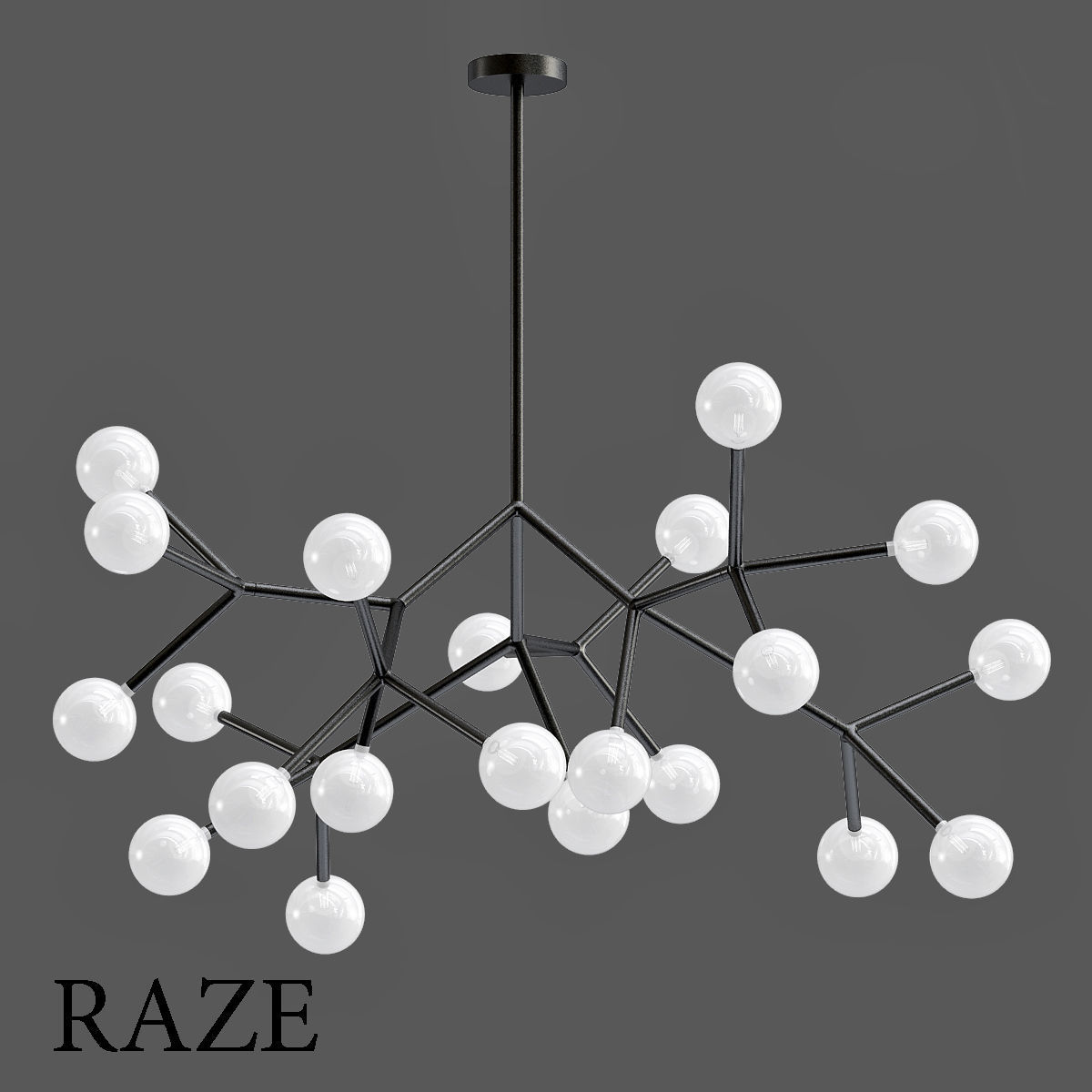 raze 2 chandelier with balls hanging from it 3D model_1