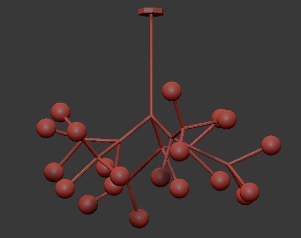 raze 2 chandelier with balls hanging from it 3D model_7