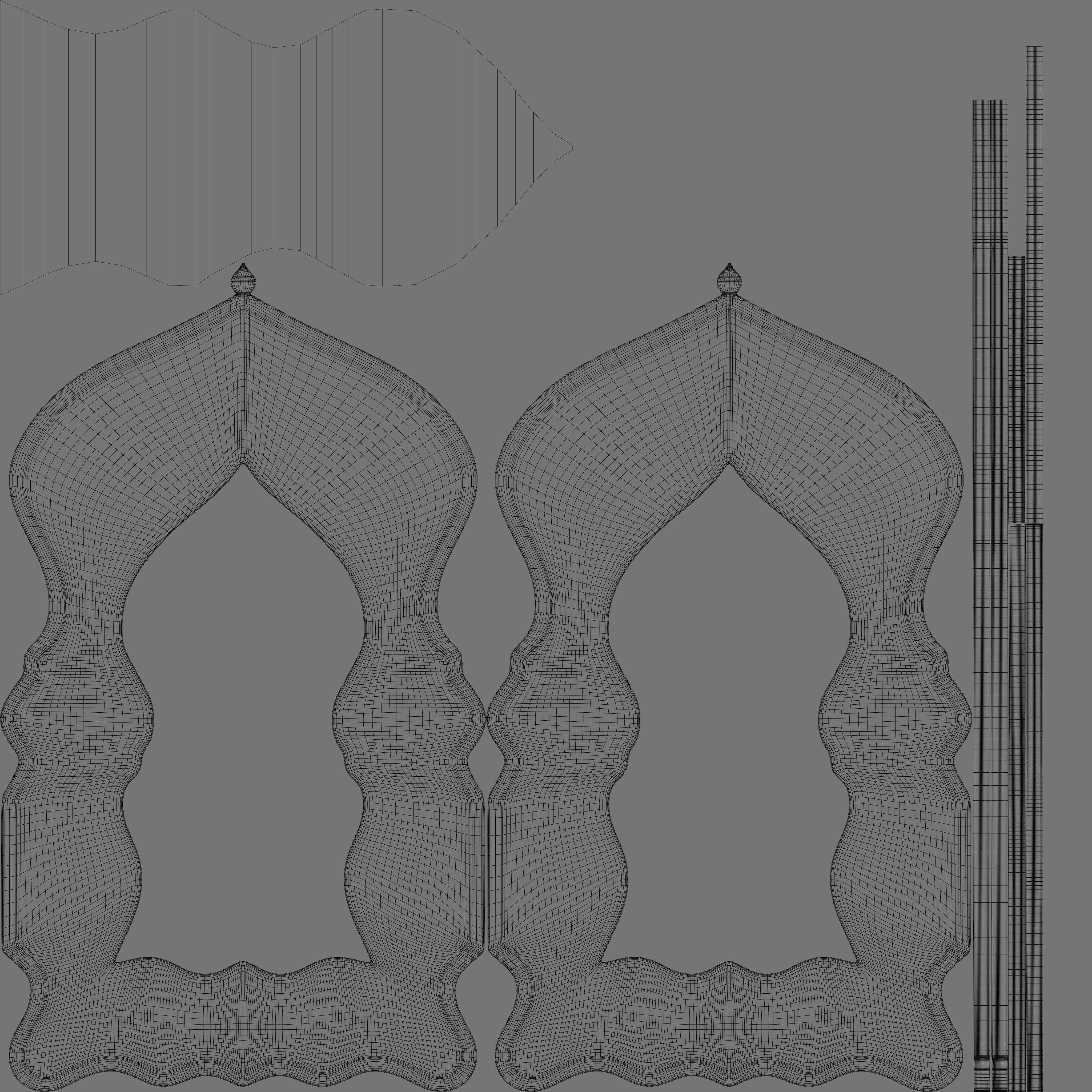 Moroccan hand painted mirror 3D model_12