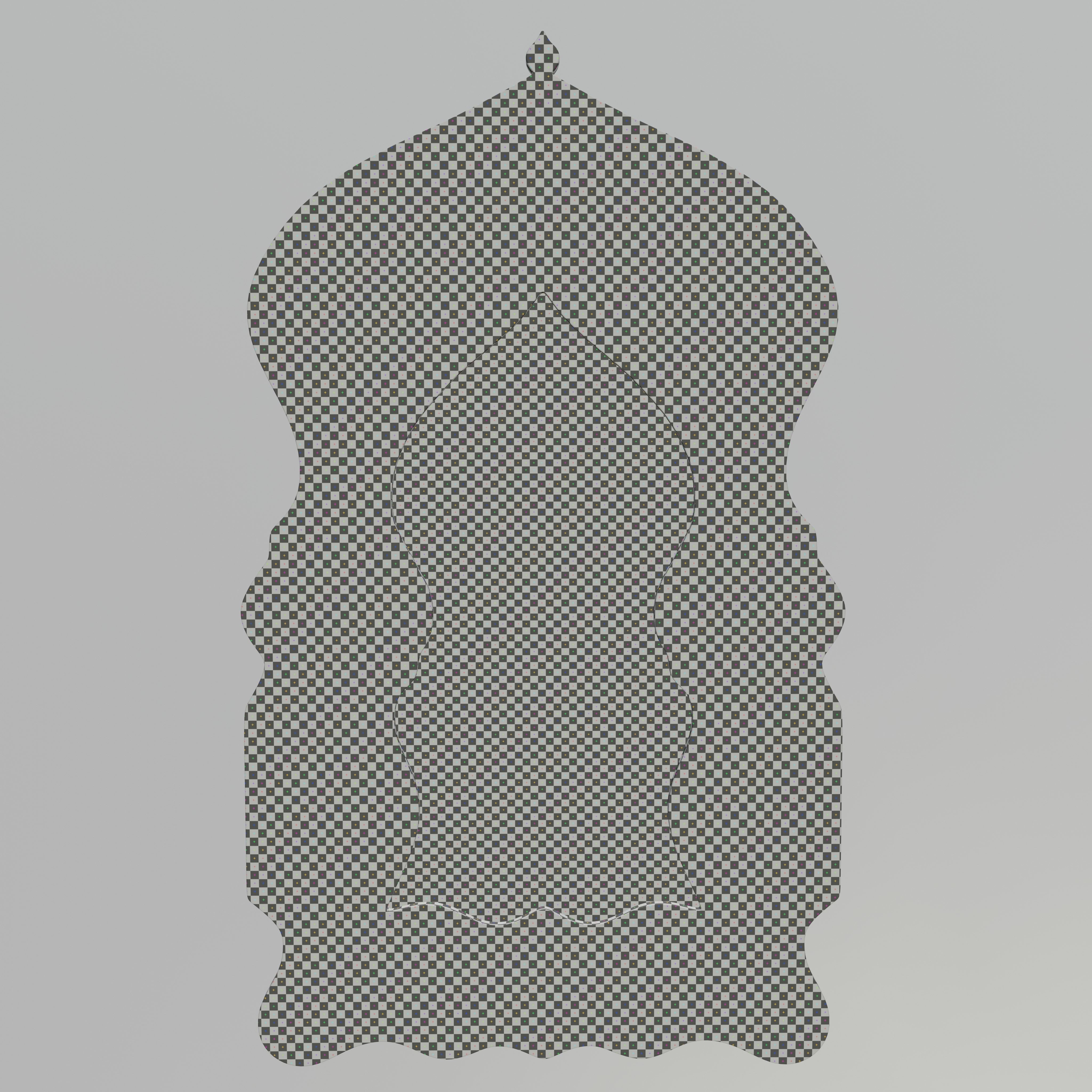 Moroccan hand painted mirror 3D model_10