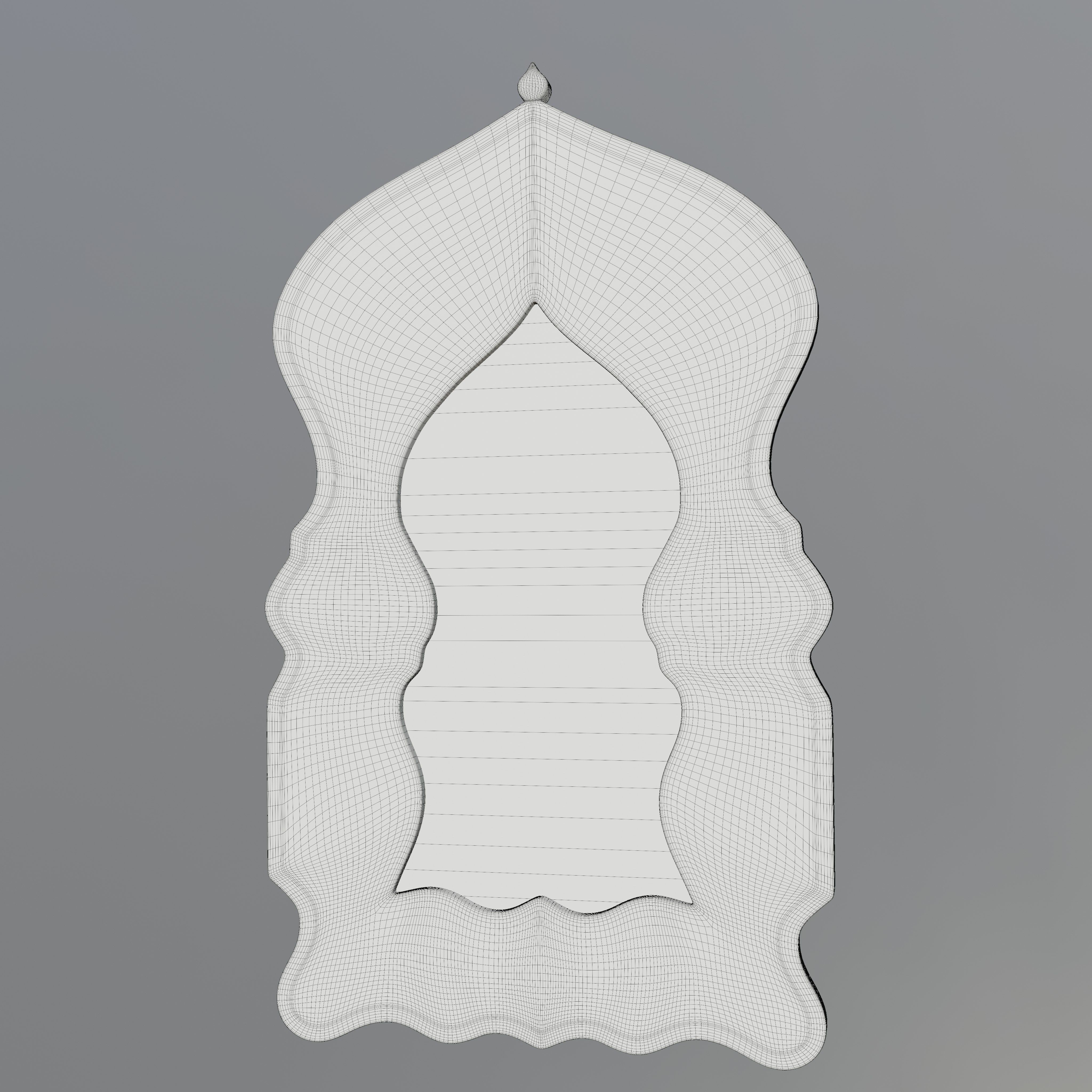Moroccan hand painted mirror 3D model_5