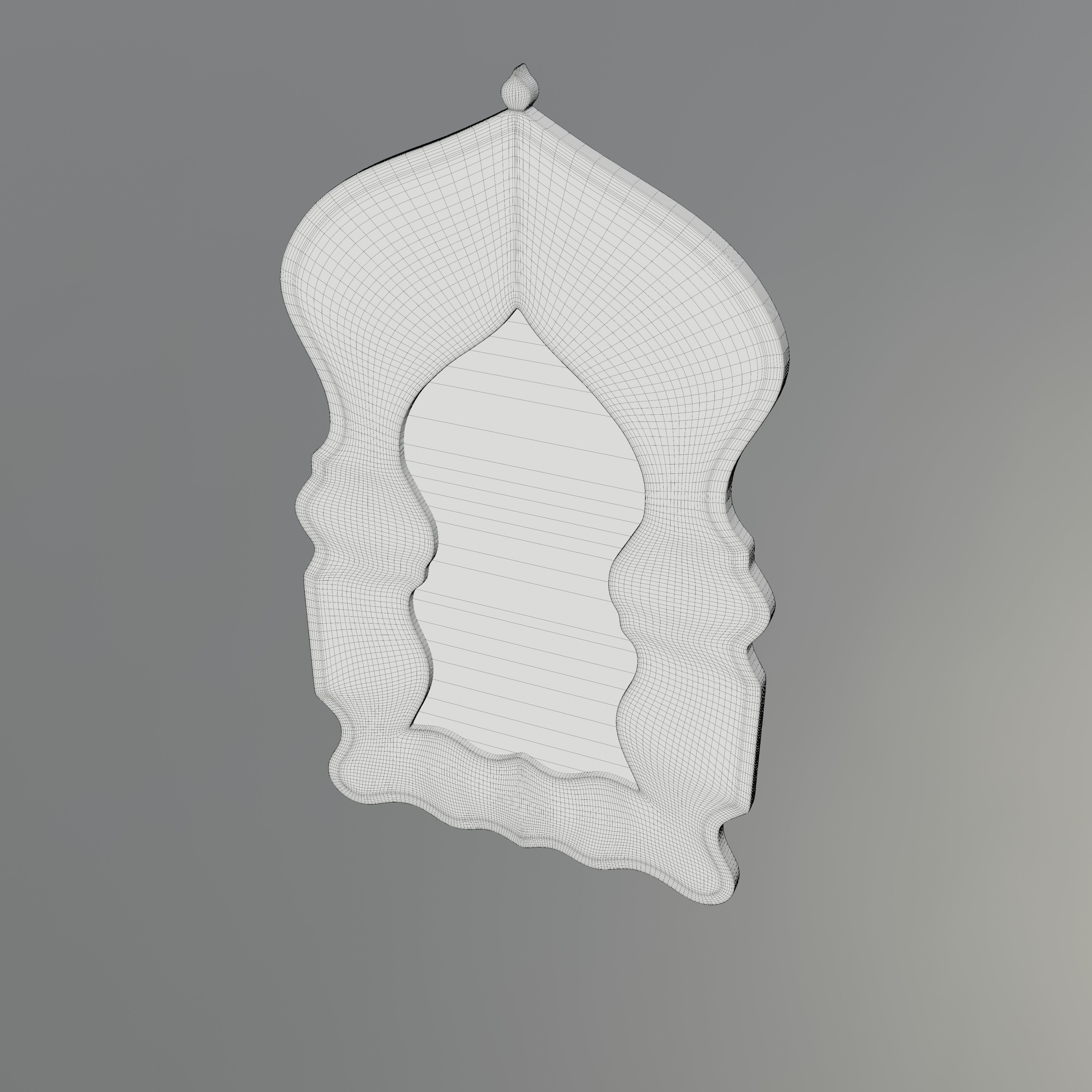 Moroccan hand painted mirror 3D model_7