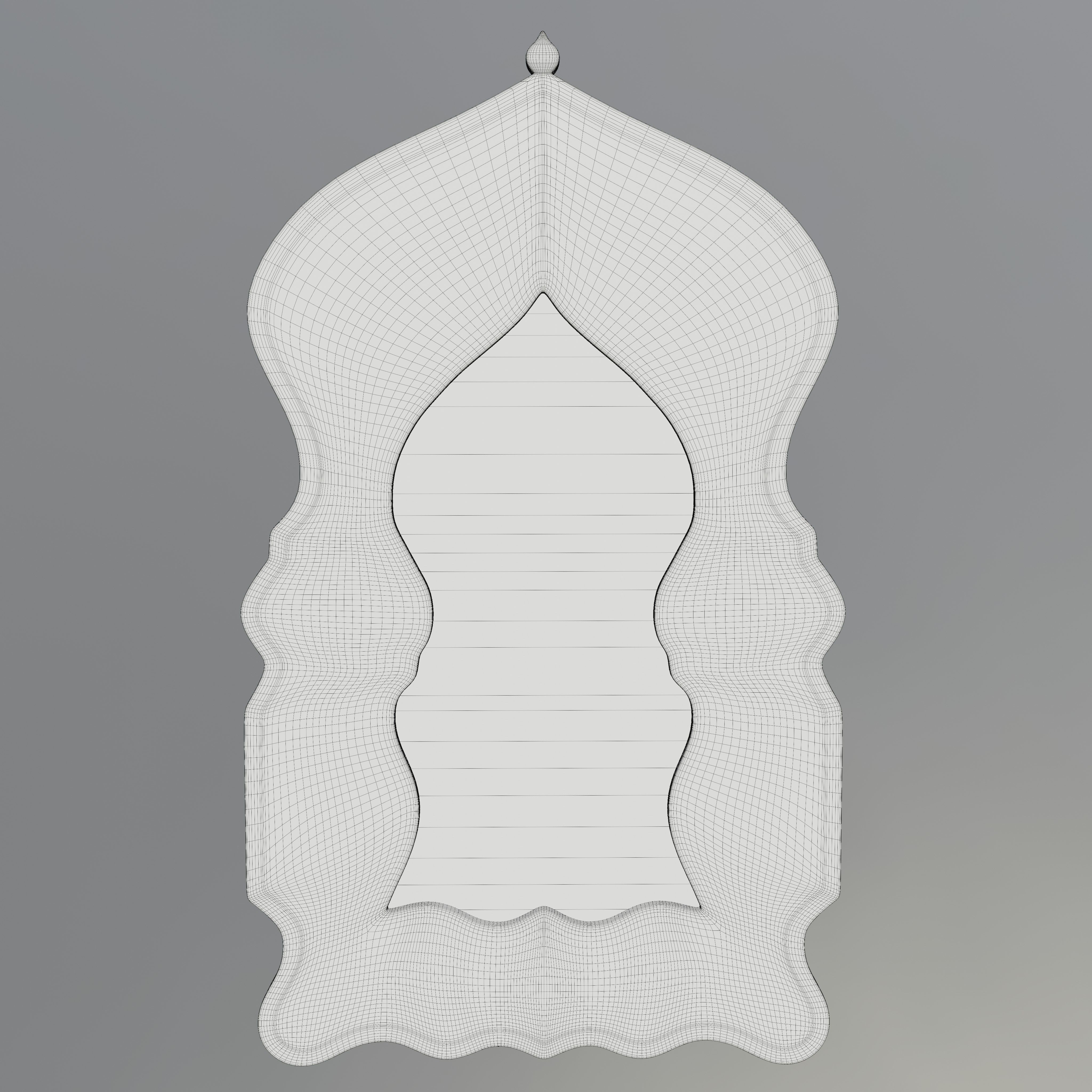 Moroccan hand painted mirror 3D model_6