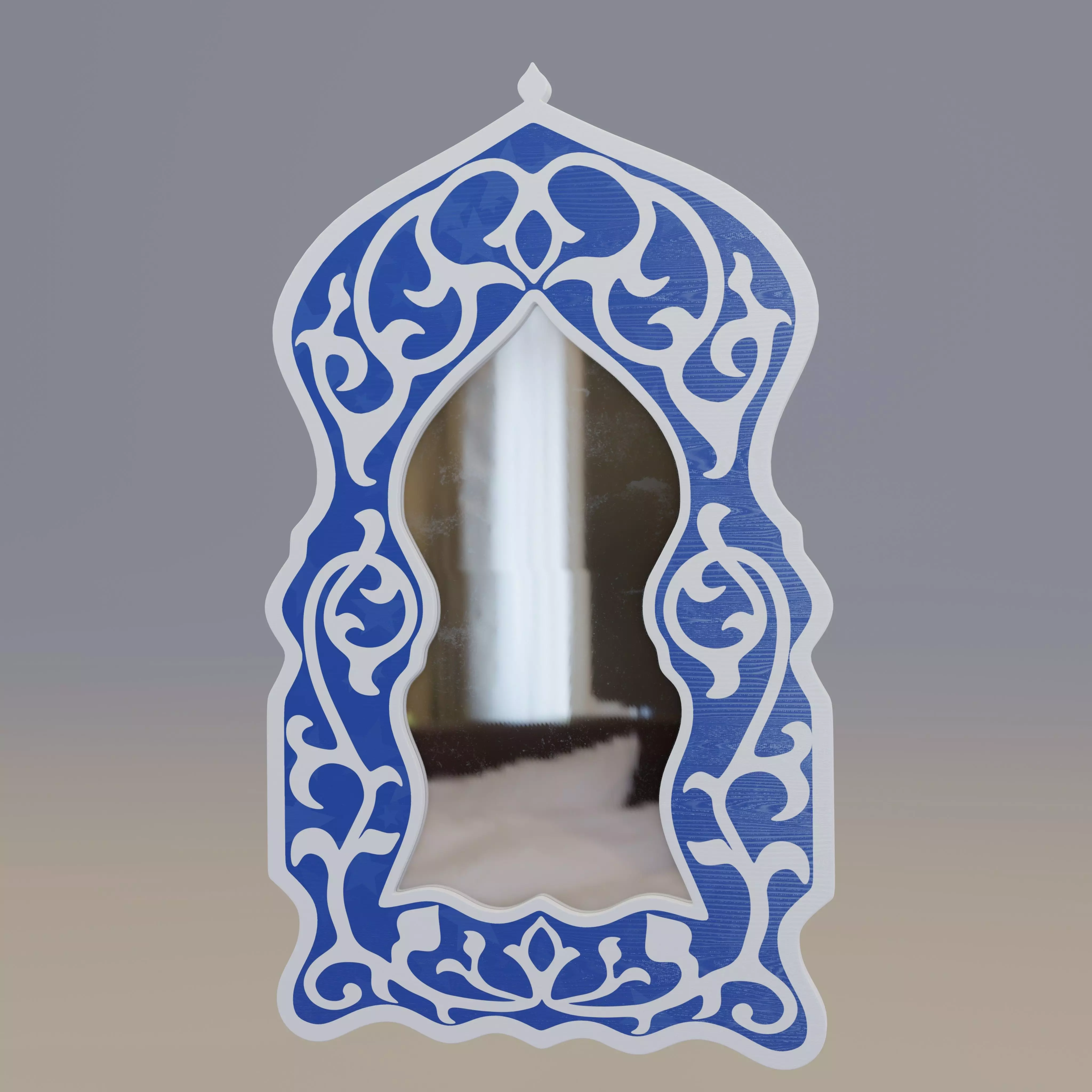 Moroccan hand painted mirror 3D model_0