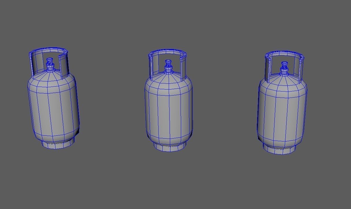 Gas Cylinder Low-poly 3D model_9