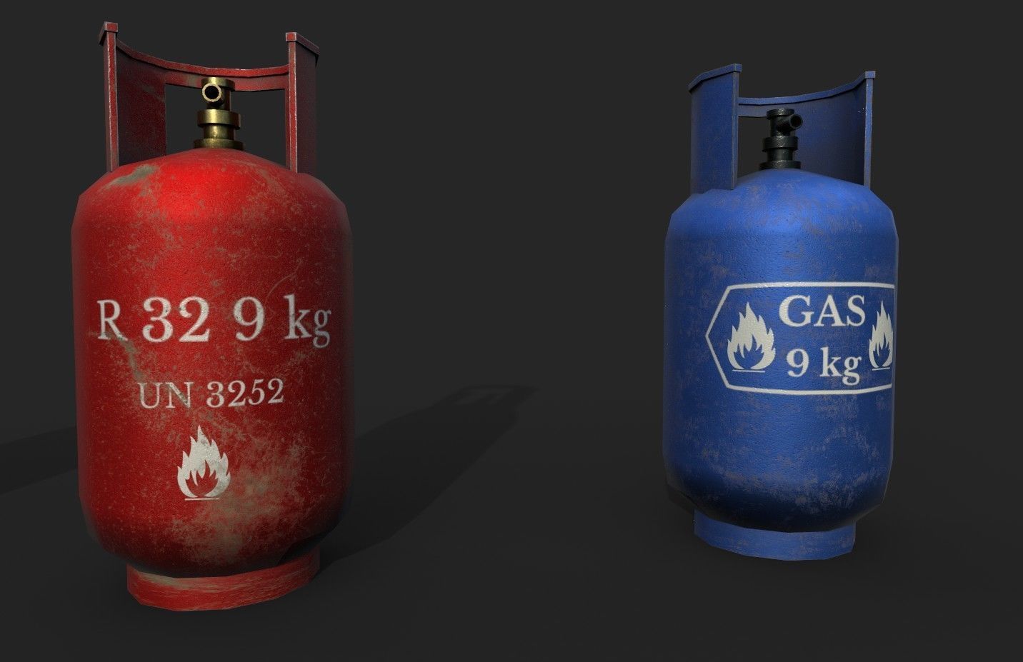 Gas Cylinder Low-poly 3D model_3