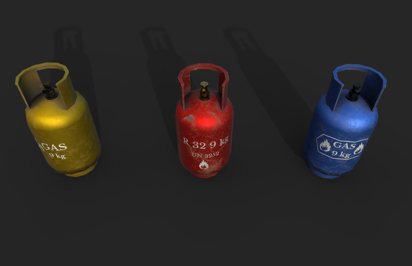 Gas Cylinder Low-poly 3D model_2