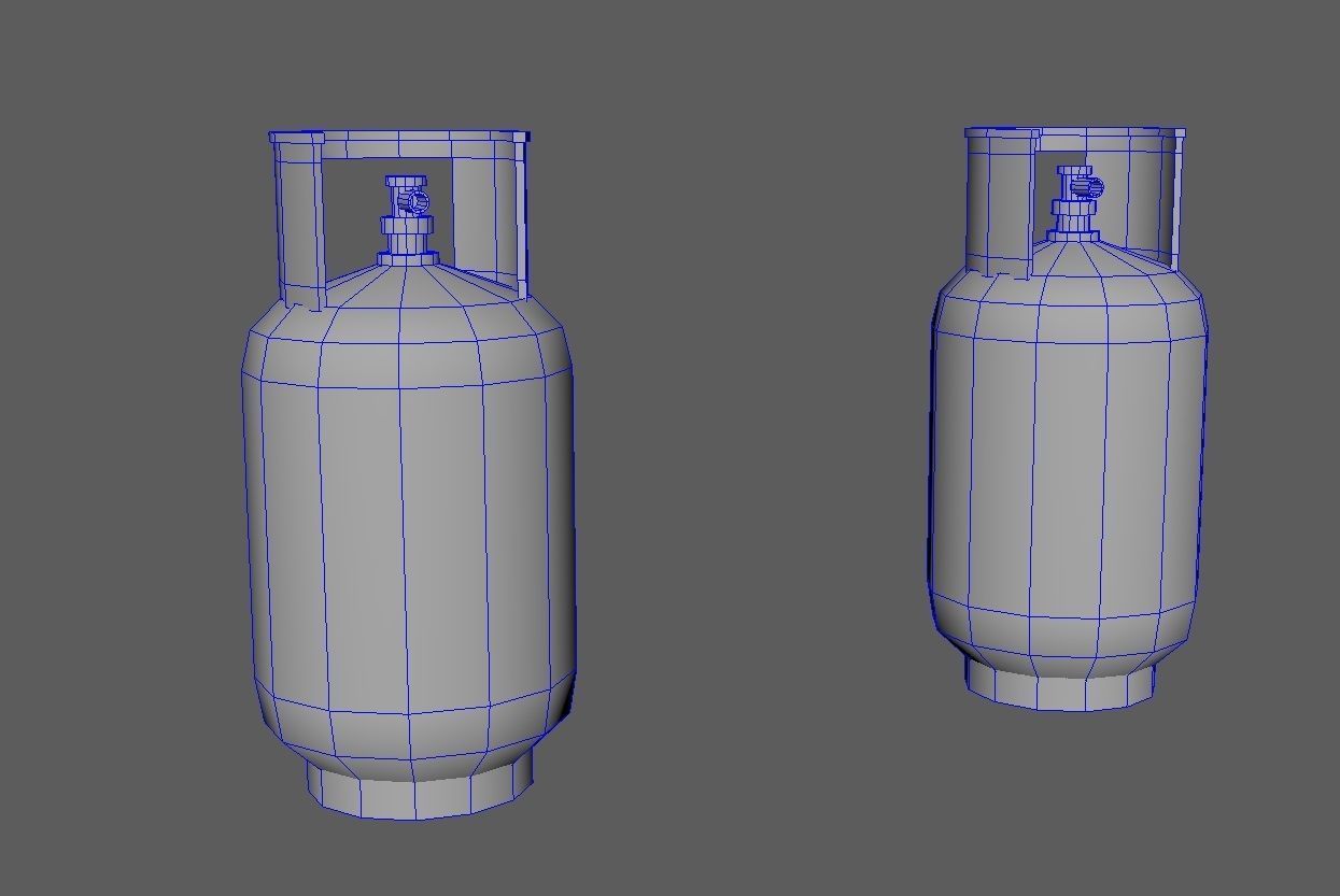 Gas Cylinder Low-poly 3D model_11