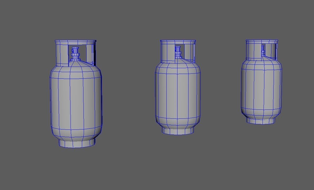 Gas Cylinder Low-poly 3D model_10