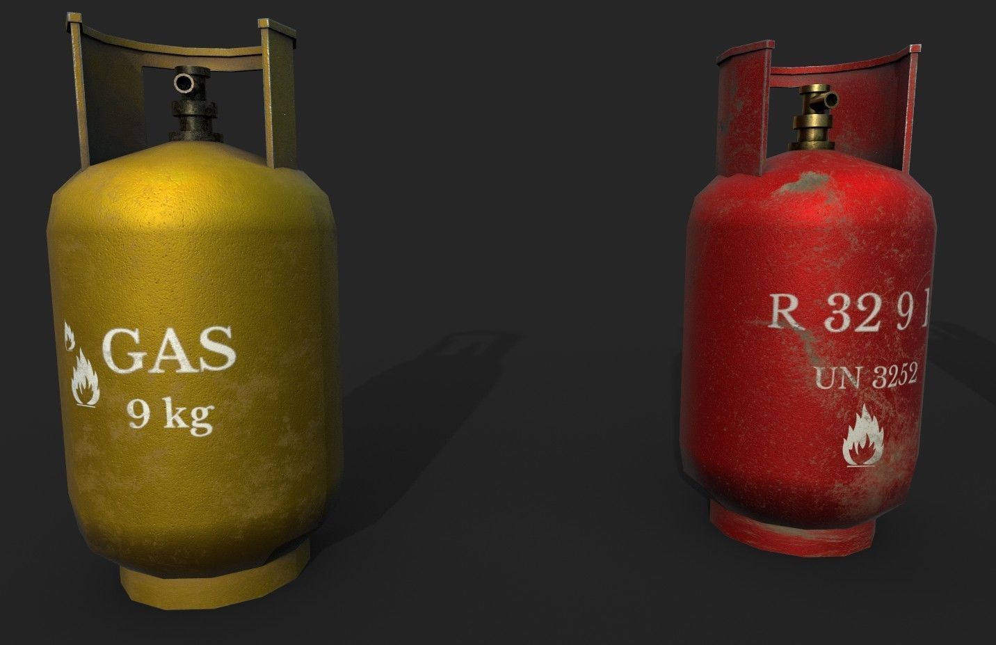 Gas Cylinder Low-poly 3D model_4