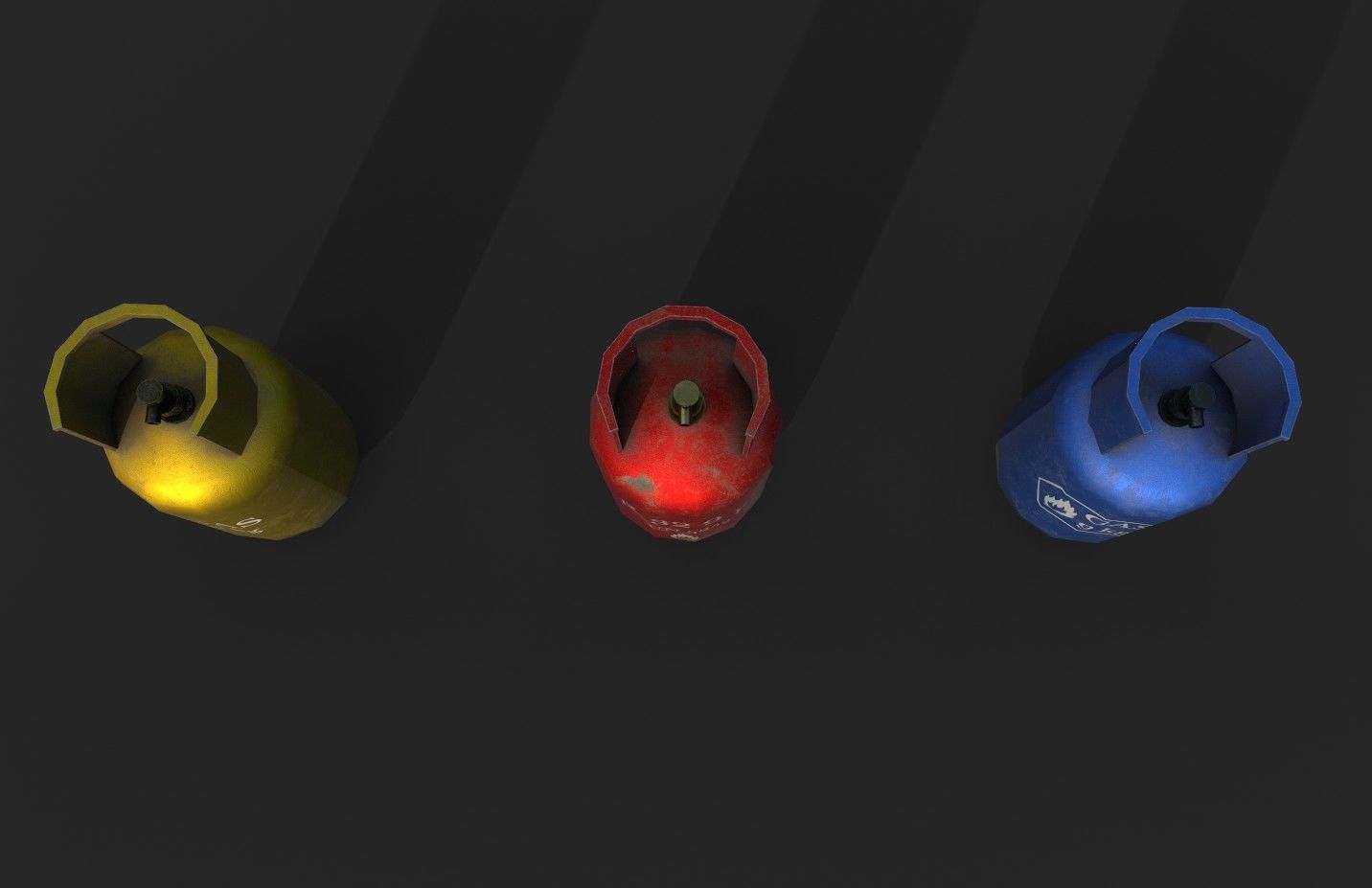 Gas Cylinder Low-poly 3D model_8