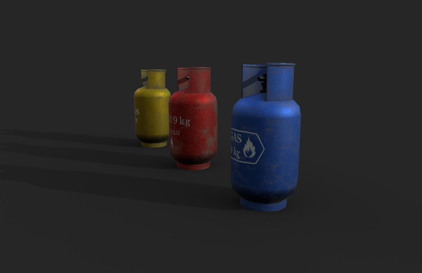 Gas Cylinder Low-poly 3D model_6