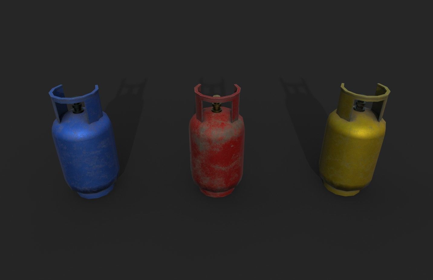 Gas Cylinder Low-poly 3D model_7