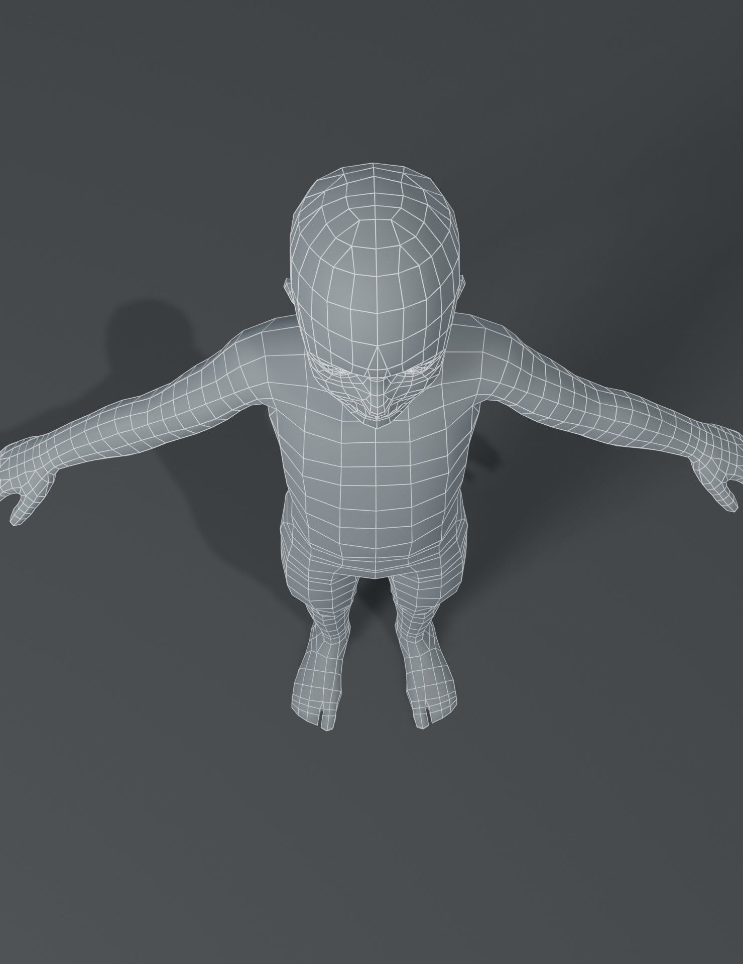 Boy Kid Child Body Base Mesh 3D Model Low-poly 3D model_15