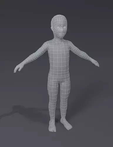 Boy Kid Child Body Base Mesh 3D Model Low-poly 3D model