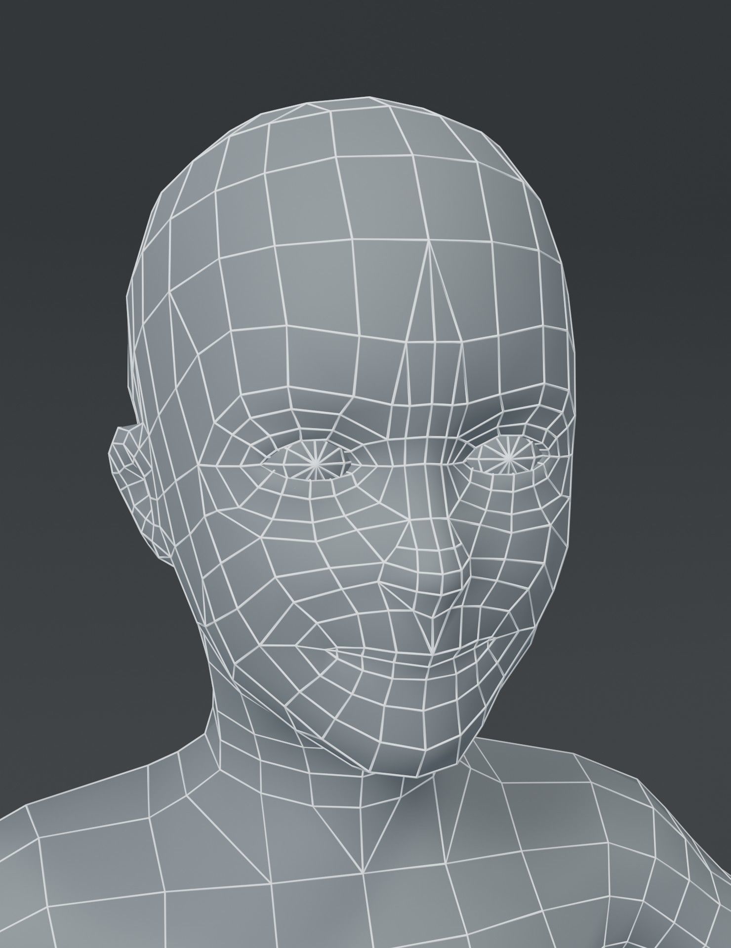 Boy Kid Child Body Base Mesh 3D Model Low-poly 3D model_17